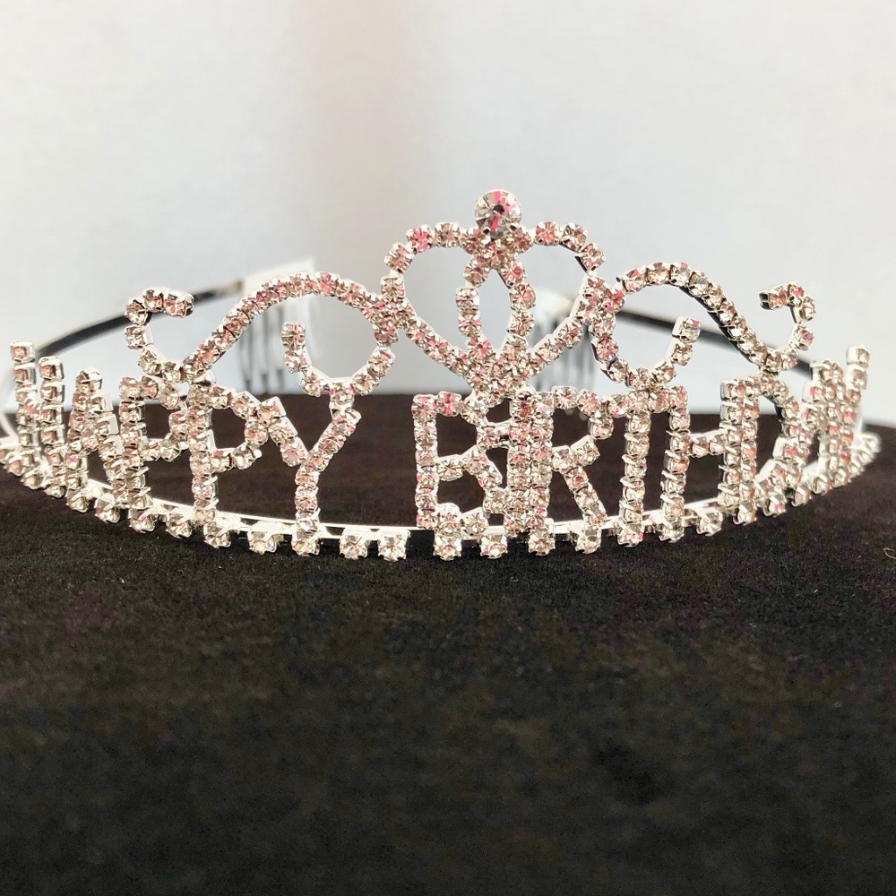 GORGEOUS Birthday Crown CZ with Hair Combs